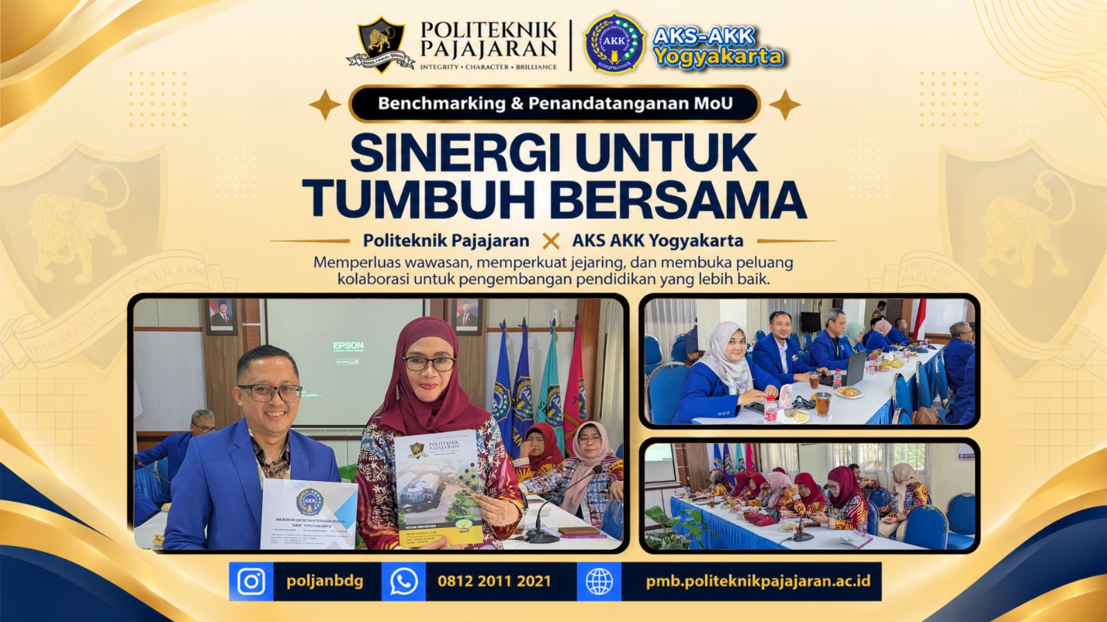 Perkuat Jejaring dan Kolaborasi, Politeknik Pajajaran Gelar Benchmarking dan Penandatanganan MoU dengan AKS-AKK Yogyakarta