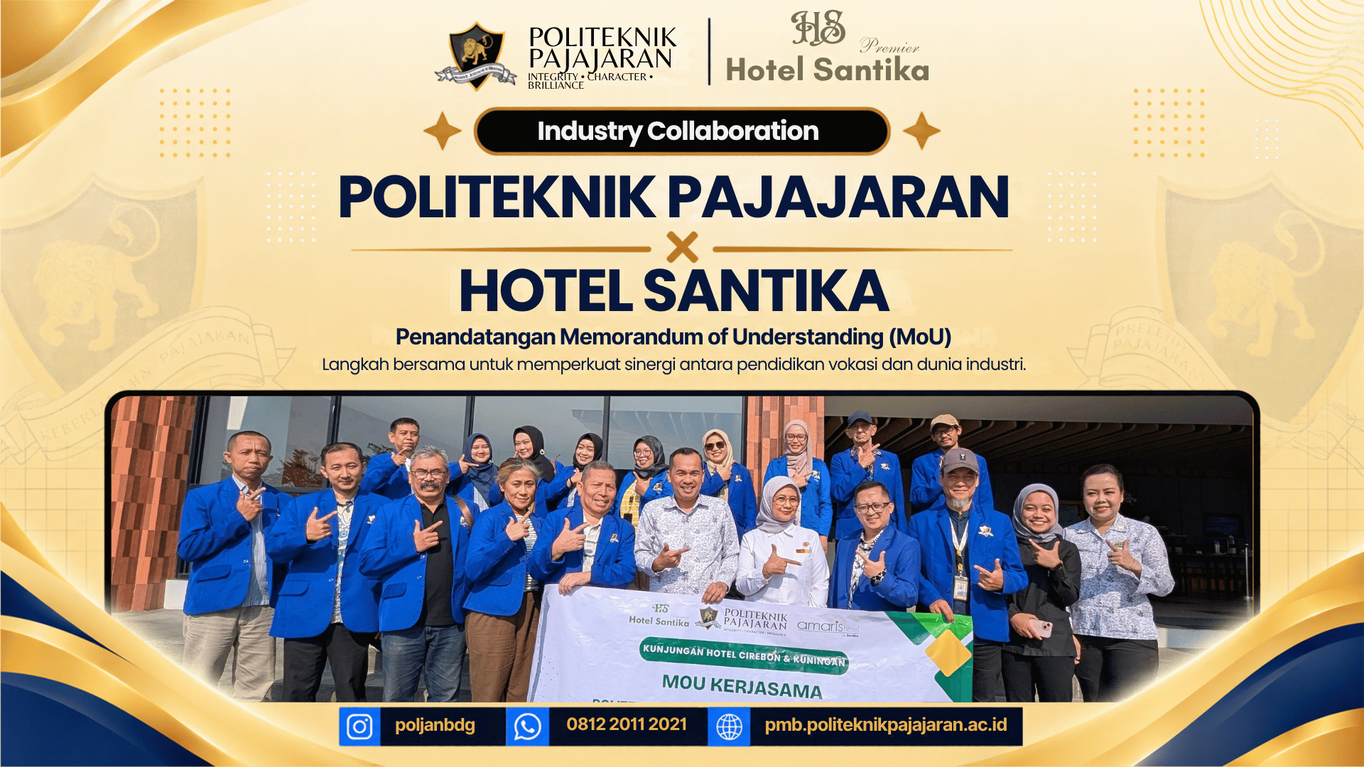 Perkuat Sinergi Pendidikan Vokasi dan Industri, Politeknik Pajajaran Jalin Kerja Sama dengan Hotel Santika dan Hotel Amaris