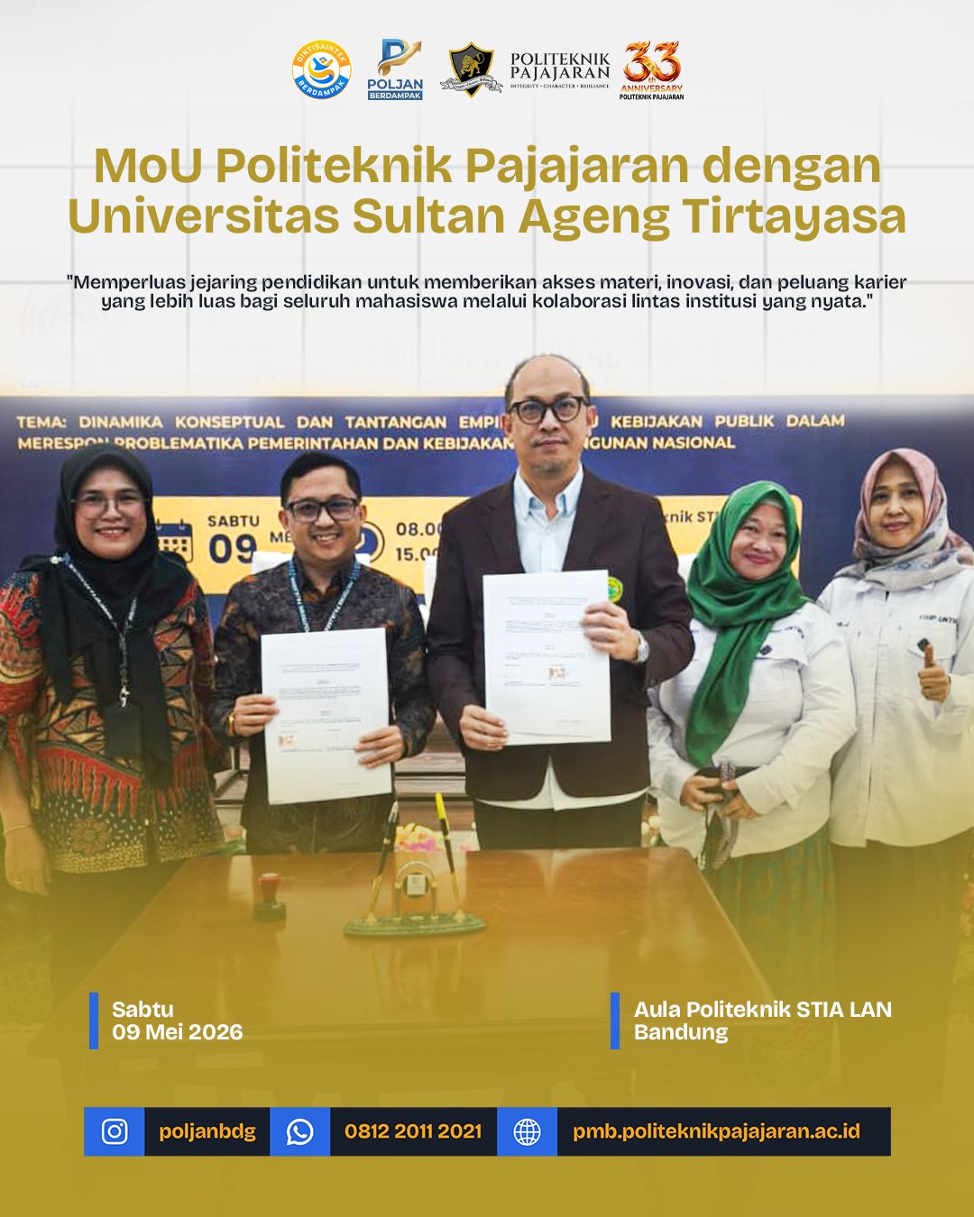 Politeknik Pajajaran Jalin Kerja Sama dengan Universitas Sultan Ageng Tirtayasa